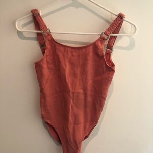 Urban Outfitter’s Coral Ribbed Bodysuit Small